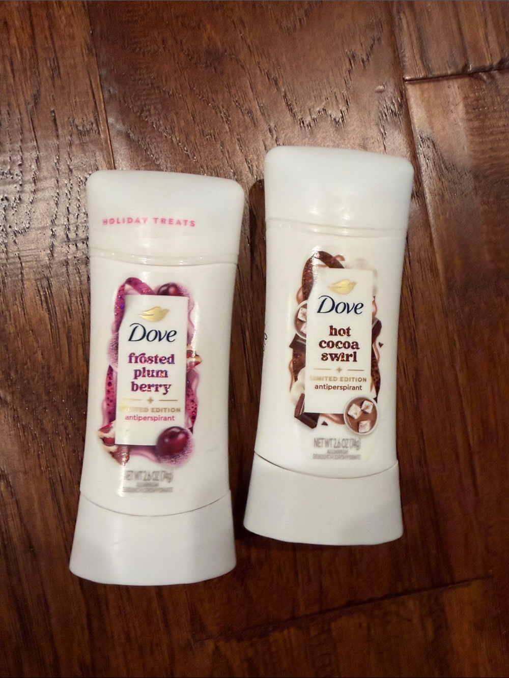 Dove Antiperspirant Deodorant Duo — Frosted Plum Berry & Hot Cocoa Swirl (White)